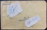 1950's Autographed Signed Album Page Dick Duff HOFer + Billy Harris NHL Hockey