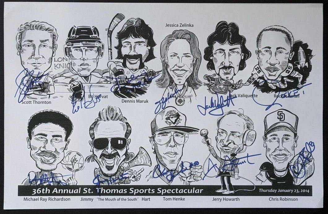 2014 36th Annual St.Thomas Sports Spectacular Autographed x11 Celebrity Poster