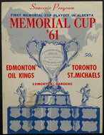 1961 Memorial Cup Hockey Program Edmonton Gardens First Memorial Cup Playoff
