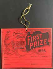 Load image into Gallery viewer, 1885 Vintage Ottawa Central Canadian Exhibition First Prize Award Horse Show CNE
