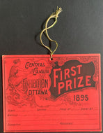 1885 Vintage Ottawa Central Canadian Exhibition First Prize Award Horse Show CNE
