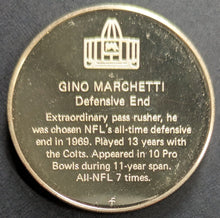 Load image into Gallery viewer, 1972 Gino Marchetti Pro Football Hall Of Fame Medal Franklin Mint 1 Troy Oz. NFL
