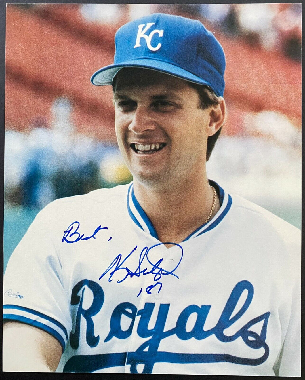 1987 Vintage Signed MLB Kansas City Royals Kevin Seitzer Autographed Photo