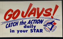 Load image into Gallery viewer, Circa 1980s Toronto Blue Jays Subway Sign MLB Baseball VTG Advertising Canada
