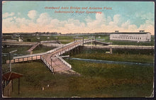 Load image into Gallery viewer, 1916 Rare Indianapolis Motor Speedway Vintage Postcard Aviation Field Bridge
