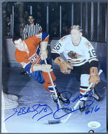 Bobby Hull + Henri Richard Signed Photo Blackhawks NHL Hockey Autographed JSA
