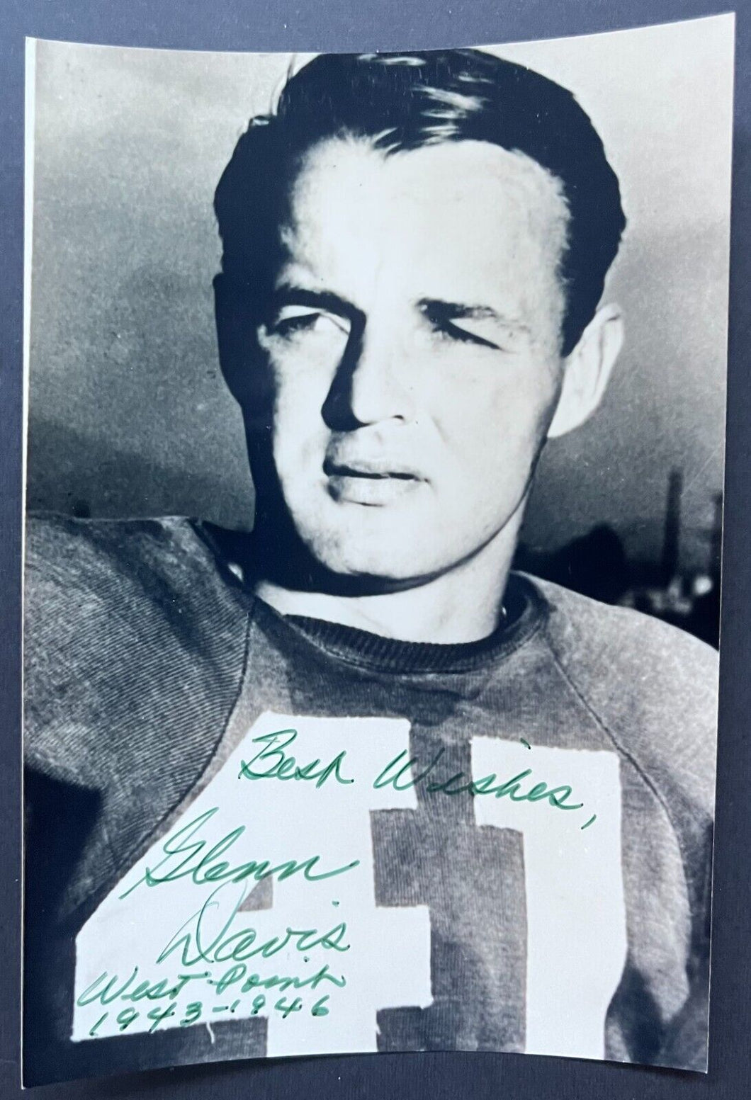 Glenn Davis Autographed Signed Photo Army Black Knights College Football Vintage