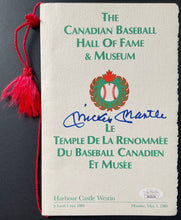 Load image into Gallery viewer, 1989 Mickey Mantle Autographed Canadian Baseball Hall Of Fame Program Signed JSA

