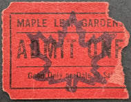 c1950 Vintage Maple Leaf Gardens NHL Hockey Ticket Standing Room Original