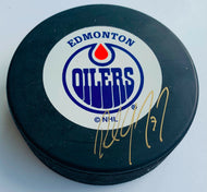 Paul Coffey Signed Edmonton Oilers NHL Hockey Puck Autographed Trench MFG