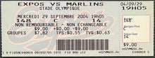 Load image into Gallery viewer, 09/29/2004 Unused Ticket Expos Final MLB Game @ Montreal vs Marlins
