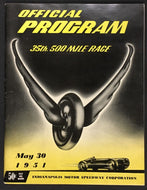 1951 Indy 500 Motor Speedway Race Day Program Duke Nalon Wins Racing Vintage