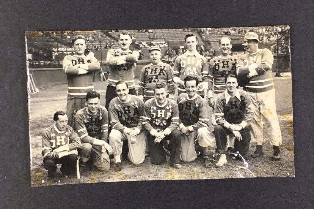 Rare 1947 Photo Toronto Charity Baseball Game For Ontario Hockey Association