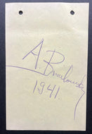 1941 Famed Pianist Alexander Brailowsky Signed Autographed Album Page