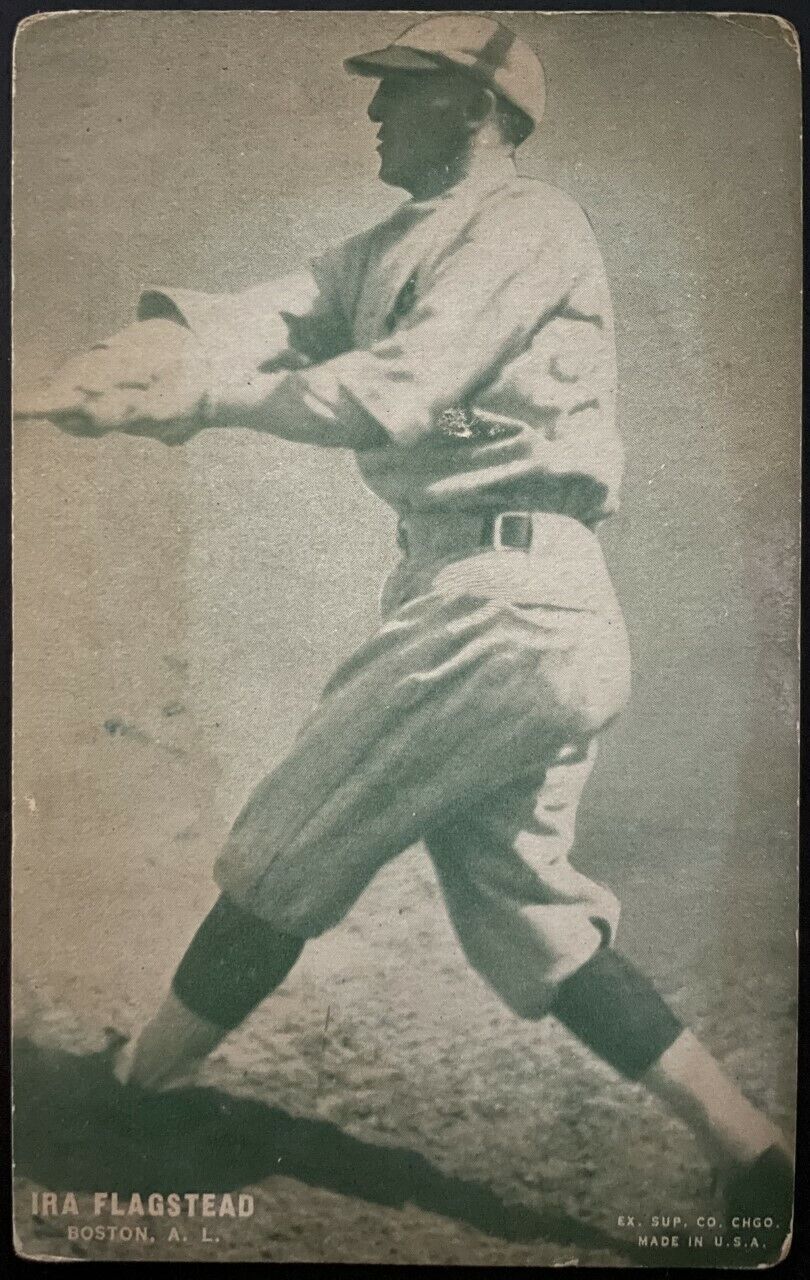 1928 Baseball Exhibit Card IRA Flagstead Boston A.L. Green Tint Red Sox MLB