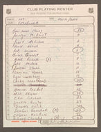 2006 NHL Hockey Pittsburgh Penguins Lineup Sheet Crosby Signed By Therrien Coach