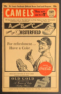 1946 Sportsman's Park Scorecard Brooklyn Dodgers vs St. Louis Cardinals MLB