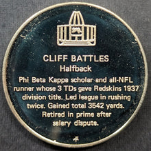 Load image into Gallery viewer, 1972 Cliff Battles Pro Football Hall Of Fame Medal Franklin Mint 1 Troy Oz NFL
