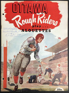 1951 CFL Program Lansdowne Park Ottawa Rough Riders Montreal Alouettes Football