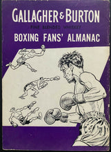 Load image into Gallery viewer, Gallagher + Burton Distillers Promotional 1960 Boxing Fans Almanac Booklet
