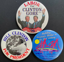 Load image into Gallery viewer, 27 Different Bill Clinton + Al Gore Presidential Campaign Button / Pinback Lot
