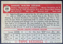 Load image into Gallery viewer, 1952 Topps Baseball Sam Zoldak #231 Philadelphia Athletics MLB Card Vintage
