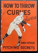 Load image into Gallery viewer, 1934 Baseball How To Throw Curves Booklet MLB Vintage Babe Ruth Quaker Oats
