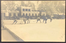 Load image into Gallery viewer, 1924 Chamonix France 1st Winter Olympics Hockey Game Postcard Canada Gold Rare
