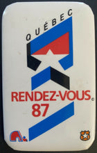 Load image into Gallery viewer, 1987 Rendez-Vous Series Quebec City Colisee NHL Stars vs Russia Pinback
