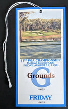 Load image into Gallery viewer, 1999 PGA Championship 6 Unused Grounds Passes @ Medinah Country Club Tiger Woods

