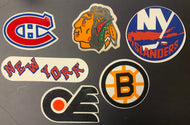 6 Vintage Original NHL Hockey Logo Team Jersey Patches Crests Blackhawks Bruins