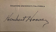 Herbert Hoover Autographed Stanford Calling Card Signed US President JSA LOA
