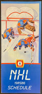 1985-86 Vintage NHL Hockey Schedule Molson