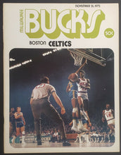 Load image into Gallery viewer, 1972 Boston Garden NBA Program Milwaukee Bucks vs Celtics Havlicek Abdul Jabbar
