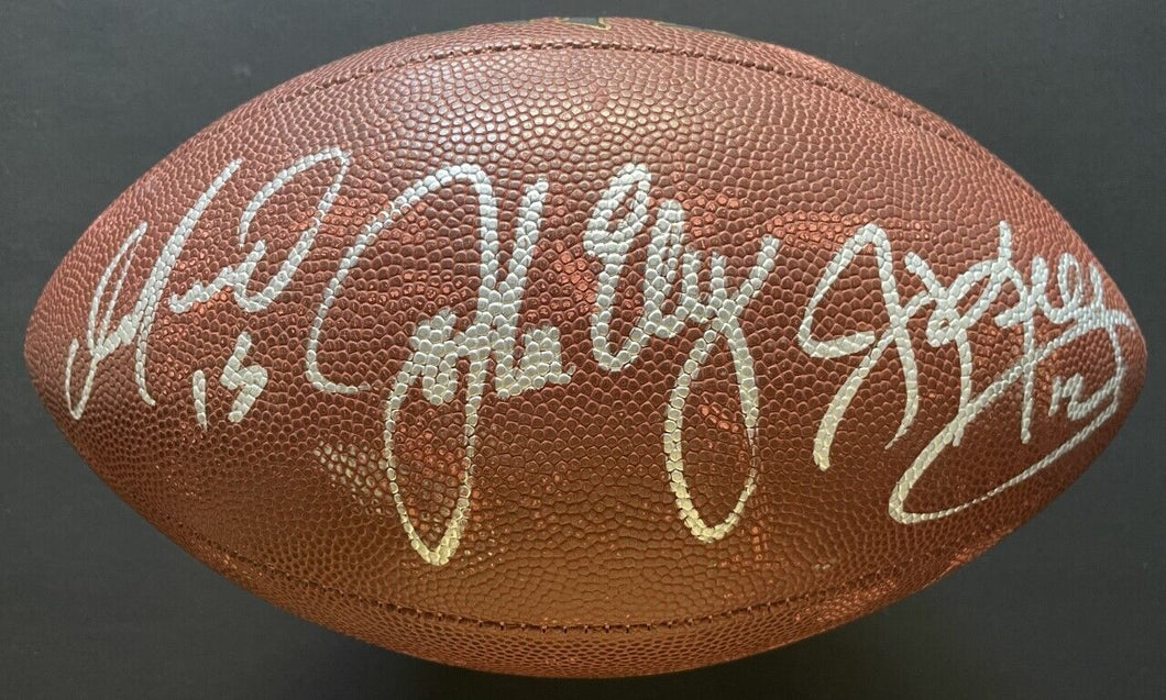 Dan Marino + John Elway + Jim Kelly Autographed Wilson Pro Football Beckett LOA