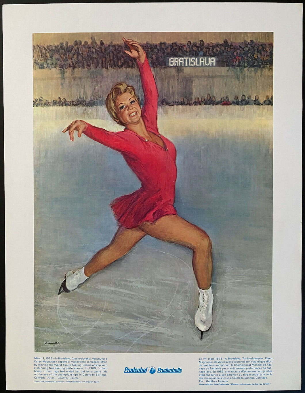 1973 VTG Print Bratislava Czechoslovakia Karen Magnussen World Figure Skating