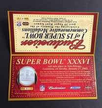 Load image into Gallery viewer, Budweiser Bears NFL Super Bowl XX Commemorative Medallion Copper Contest + Card
