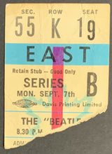 Load image into Gallery viewer, Sept 7 1964 The Beatles Concert Ticket Stub Maple Leaf Gardens 1st Trip Toronto
