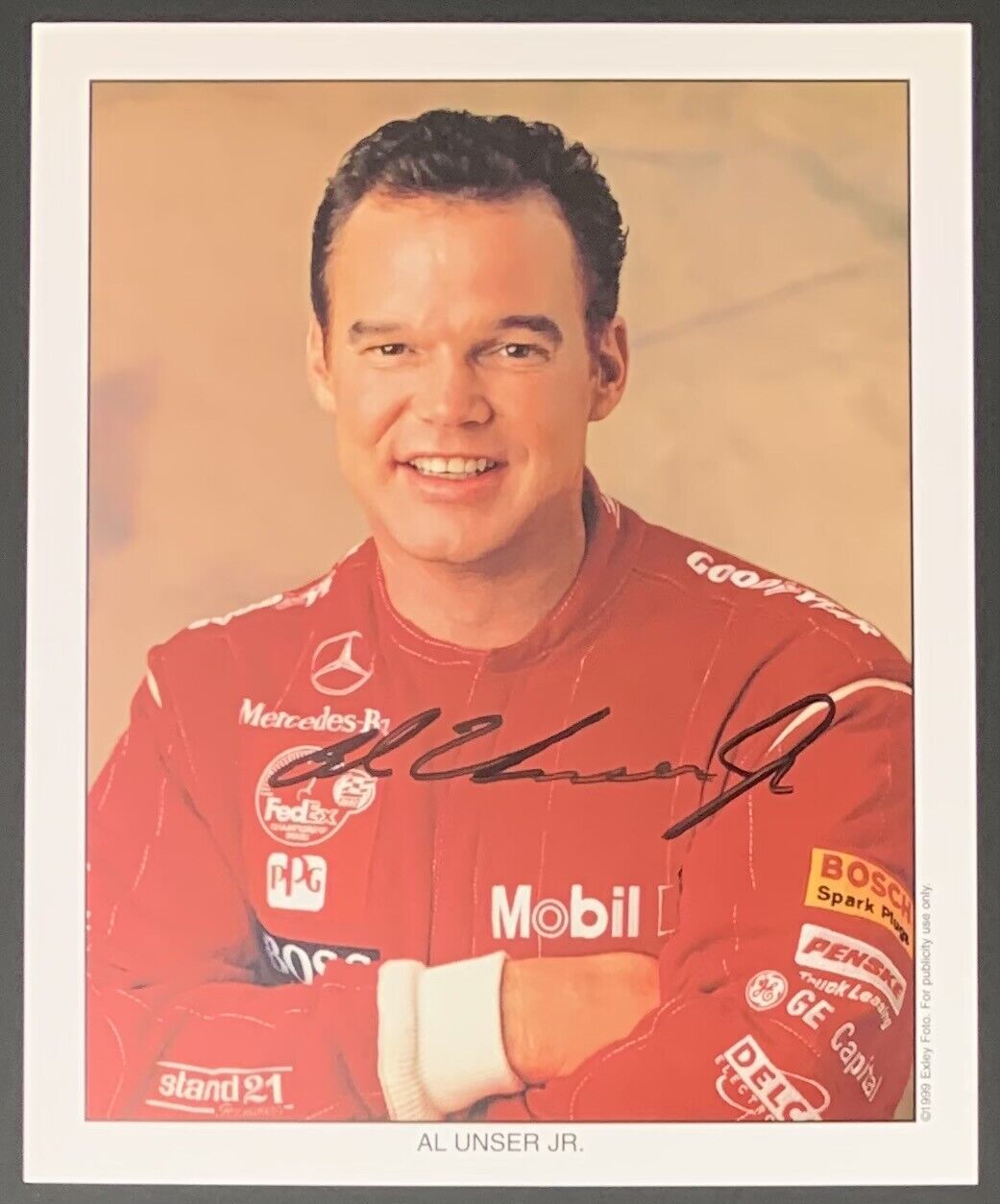 1999 Al Unser Jr. Autographed Signed Promo Photo Race Car Driving Great 8x10