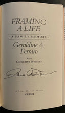 Load image into Gallery viewer, 1998 Geraldine A Ferraro Signed HC Copy Framing a Life Autographed Political
