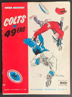 1957 NFL Football Program Baltimore Memorial Stadium Colts vs 49ers