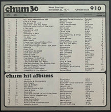 Load image into Gallery viewer, 1974 1050 Chum Chart Radio Survey Vintage Music Wrestler Sweet Daddy Siki
