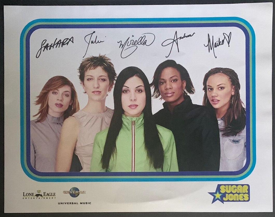 Sugar Jones All Access Full Band Signed Publicity Photo + Backstage Pass 8 x 10