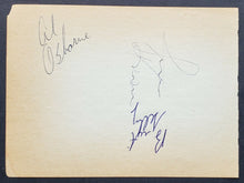 Load image into Gallery viewer, 1960 Signed Index Card Carl Brewer Bob Pulford Terry Caffrey Brit Selby Jim Keon
