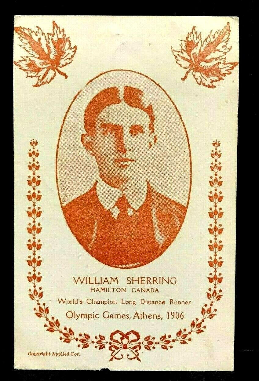 1906 Olympics William Sherring Postcard Hamilton Canada Gold Medal Winner Athens