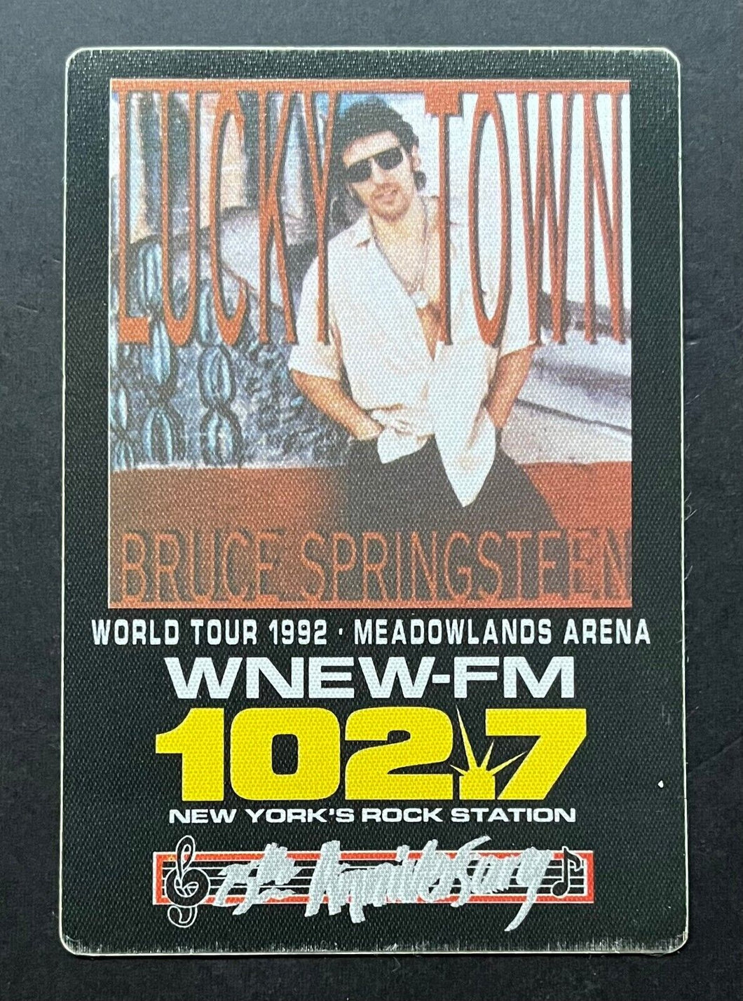 1992 Bruce Springsteen Silk Radio Pass Lucky Town Tour Meadowlands