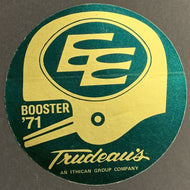 1971 Rare CFL Edmonton Eskimos Booster Decal Sticker Football Helmet Logo NOS
