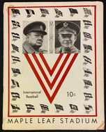 1945 IL Baseball Program Toronto Maple Leafs Eisenhower + Churchill on Cover