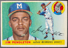 Load image into Gallery viewer, 1955 Topps Baseball #15 Jim Pendleton Milwaukee Braves Vintage MLB Card
