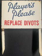C1940 Original VTG Players Cigarettes Porcelain Sign for Golf Course Advertising